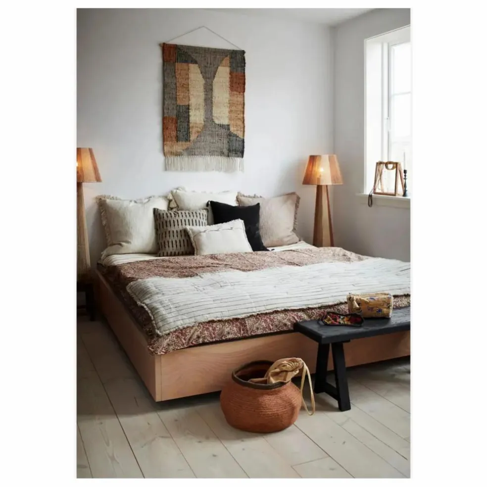 Housse de coussin tissée Ikat | Beige