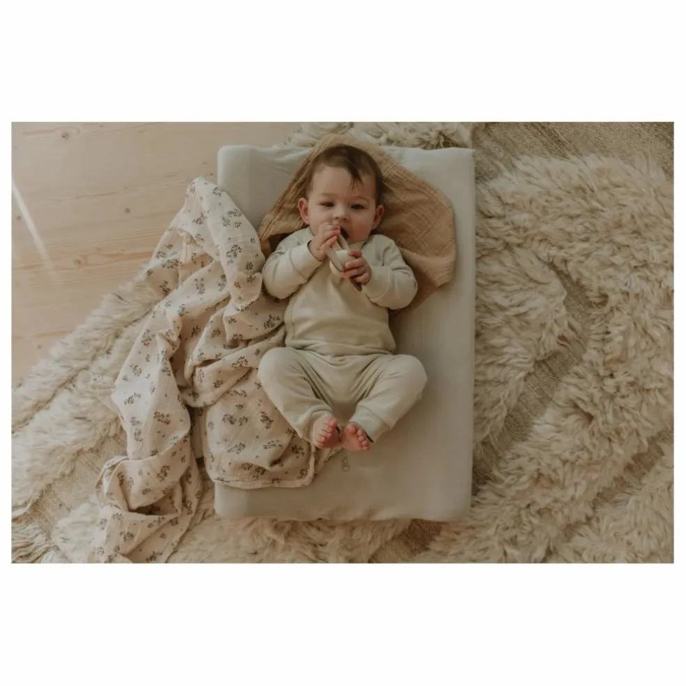 Housse de matelas à langer en mousseline de coton