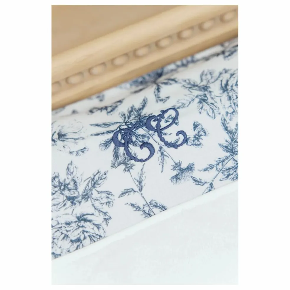 Housse de matelas à langer Toile de Jouy | Bleu marine
