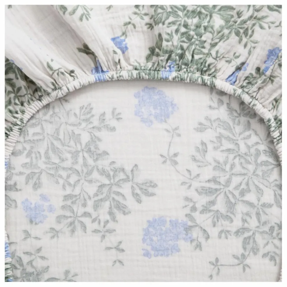 Housse de matelas à langer Plumbago en coton bio | Bleu