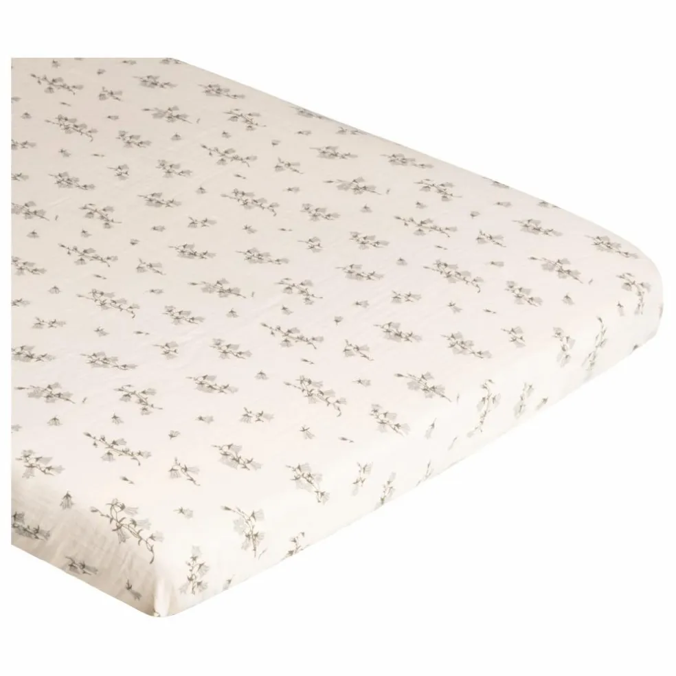 Housse de matelas à langer Bluebell en mousseline de coton | Crème