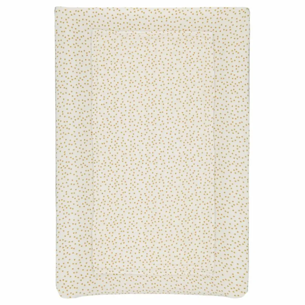 Housse de matelas à langer Fanny Mini-cœurs | Jaune moutarde