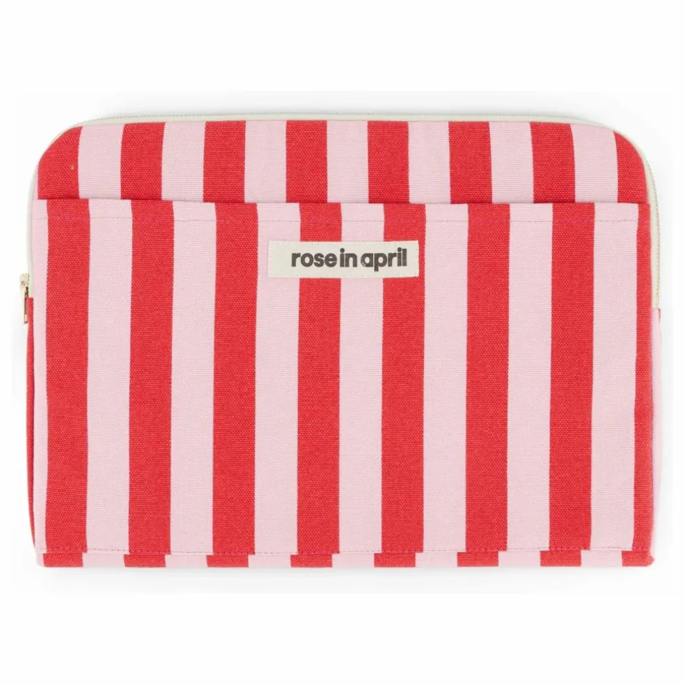 Housse d'ordinateur Octave rayée | Rouge