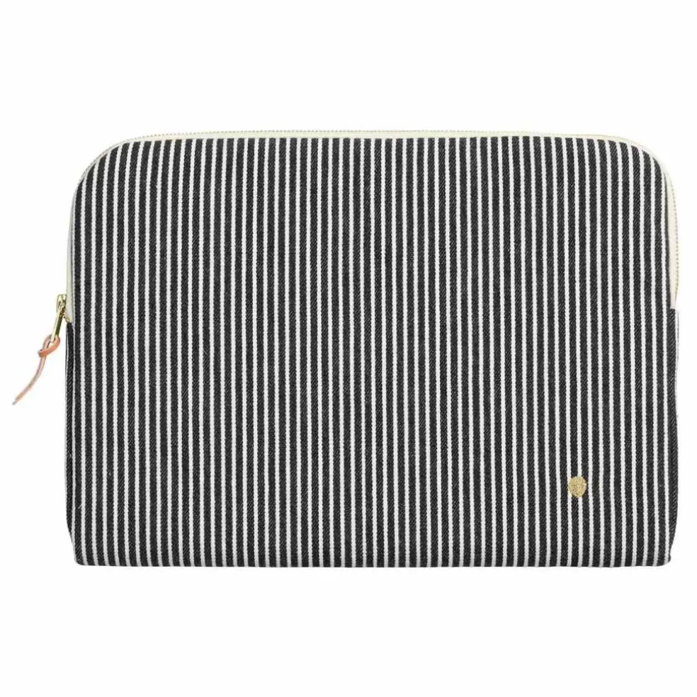 Housse d'ordinateur rayée en coton bio Basile | Caviar