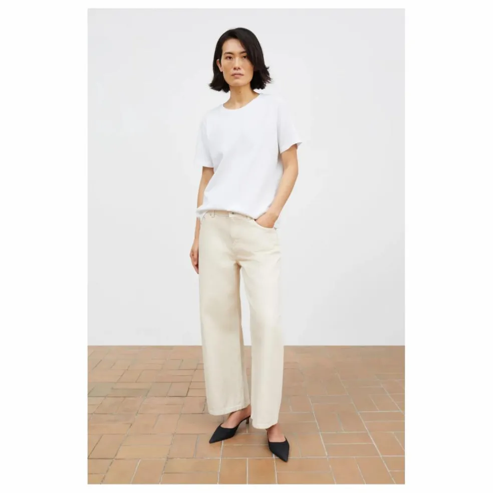 Jean Crop Taylor Coton Bio | Ecru