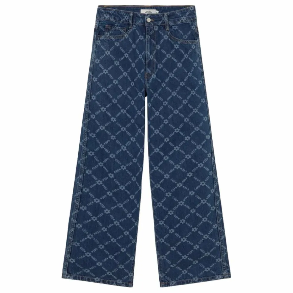 Jean Flowers Grid | Denim