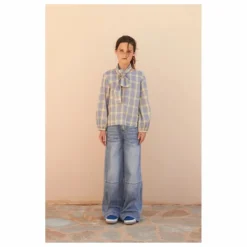 Jean Large Surpiqûres | Denim clair