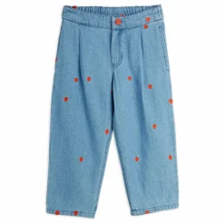Jean Straight Mini Cœurs Coton Bio | Denim