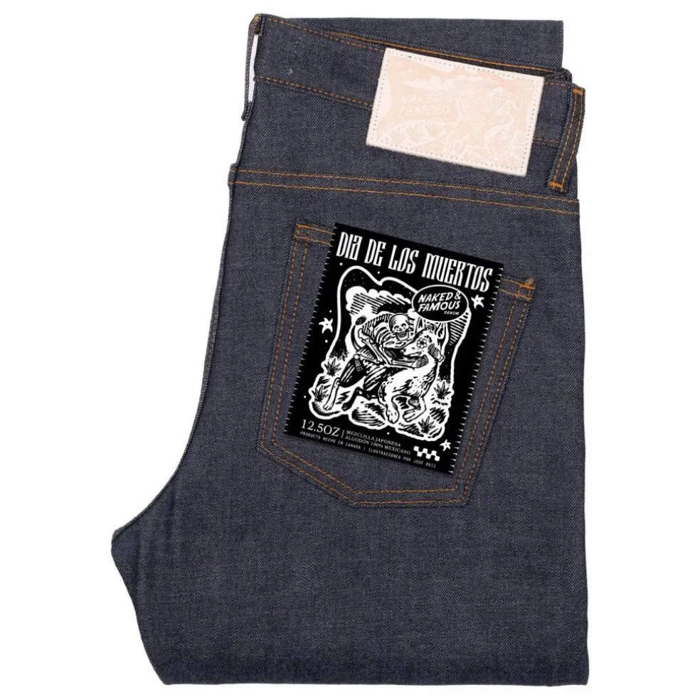 Jean Super Guy Dia De Los Muertos Selvedge | Indigo