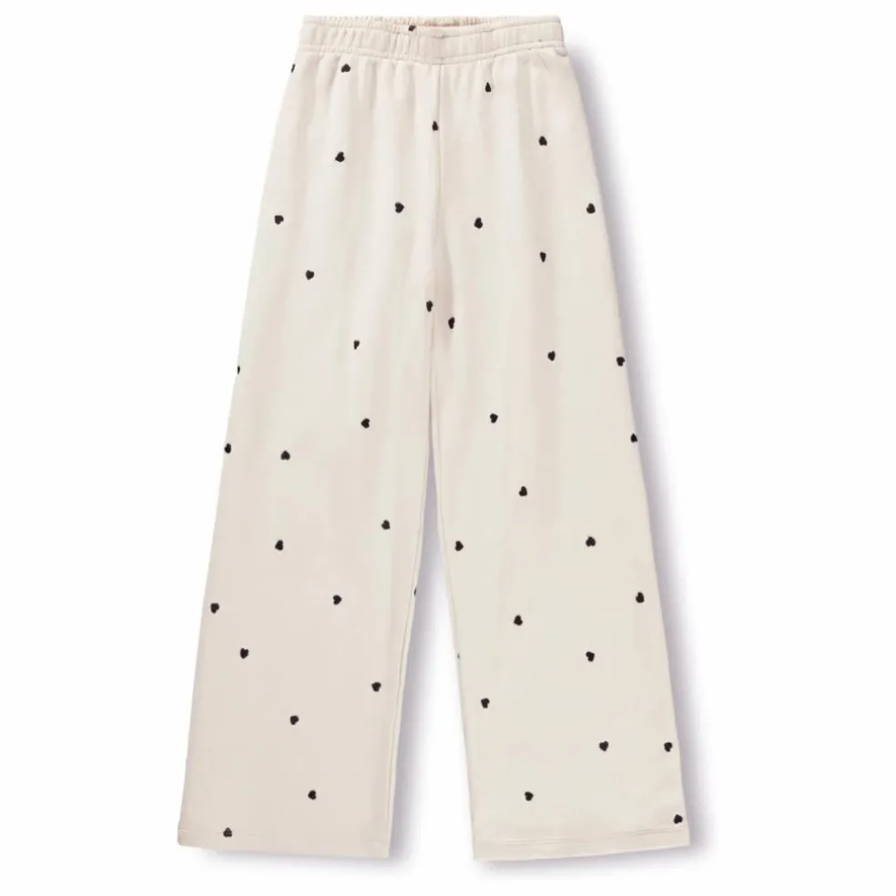 Jogger Anna Cœurs Coton Bio | Ecru
