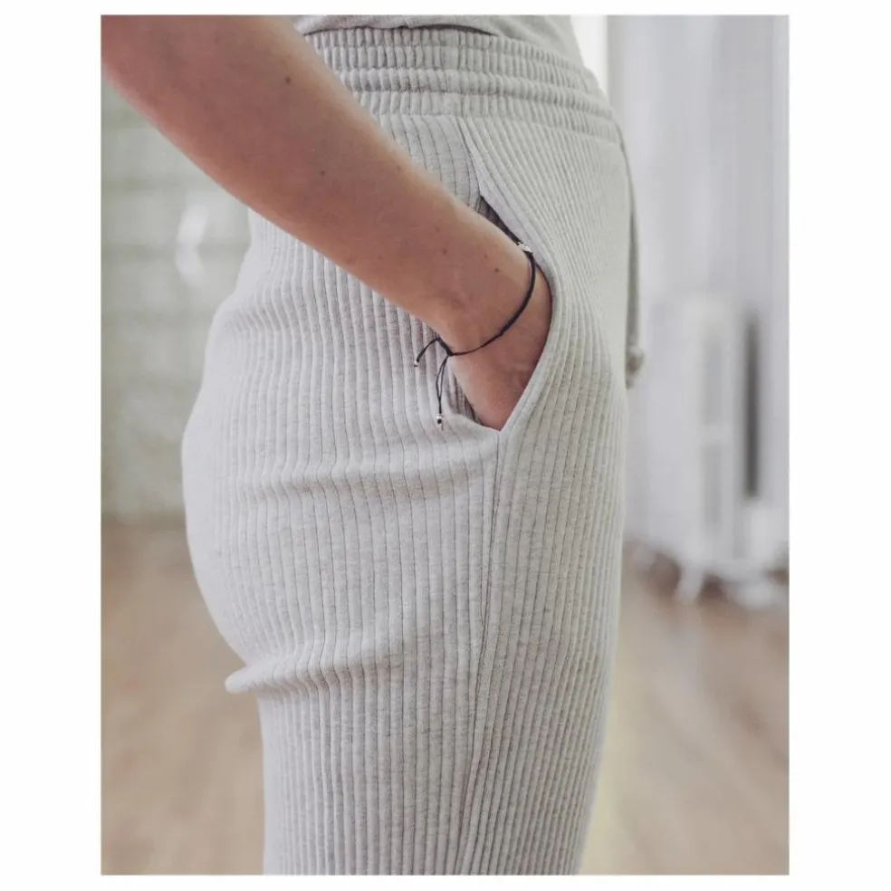 Jogger Côtelé Coton Bio | Gris