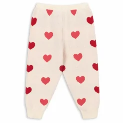 Jogger Lapis Coeurs Maille Coton Bio | Ecru