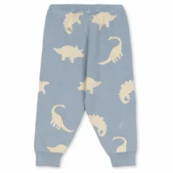 Jogger Lapis Dinosaures Maille Coton Bio | Bleu gris