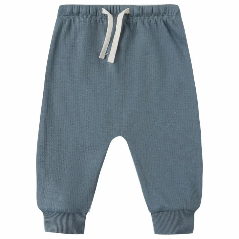 Jogger Pointelle Coton Bio | Bleu gris