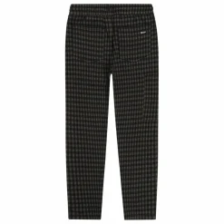Jogger Rails Carreaux Coton Bio | Bleu nuit
