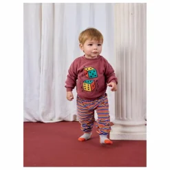 Jogger Rayé Velours | Rouge