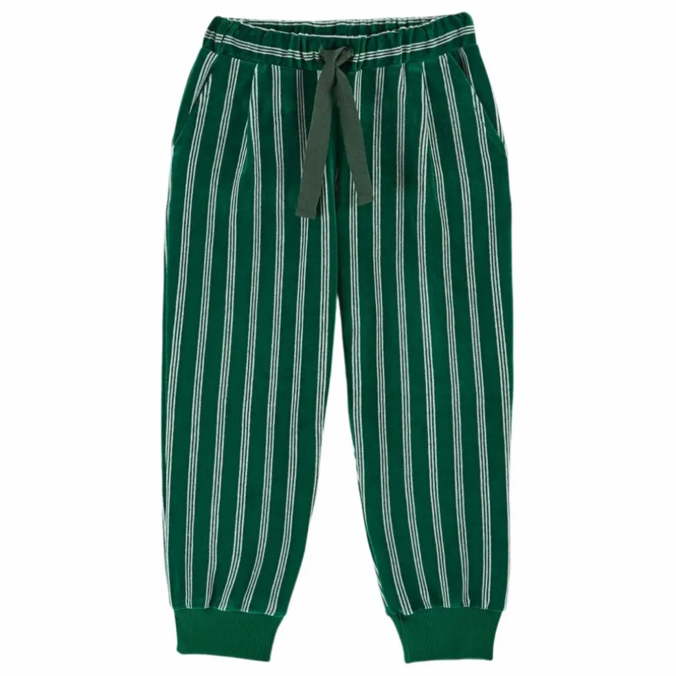 Jogger Rayé Velours | Vert