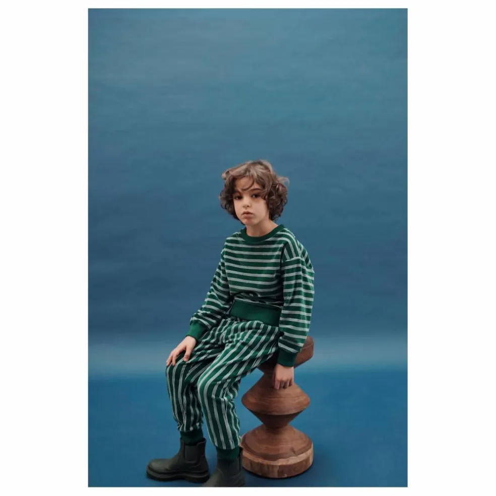 Jogger Rayé Velours | Vert