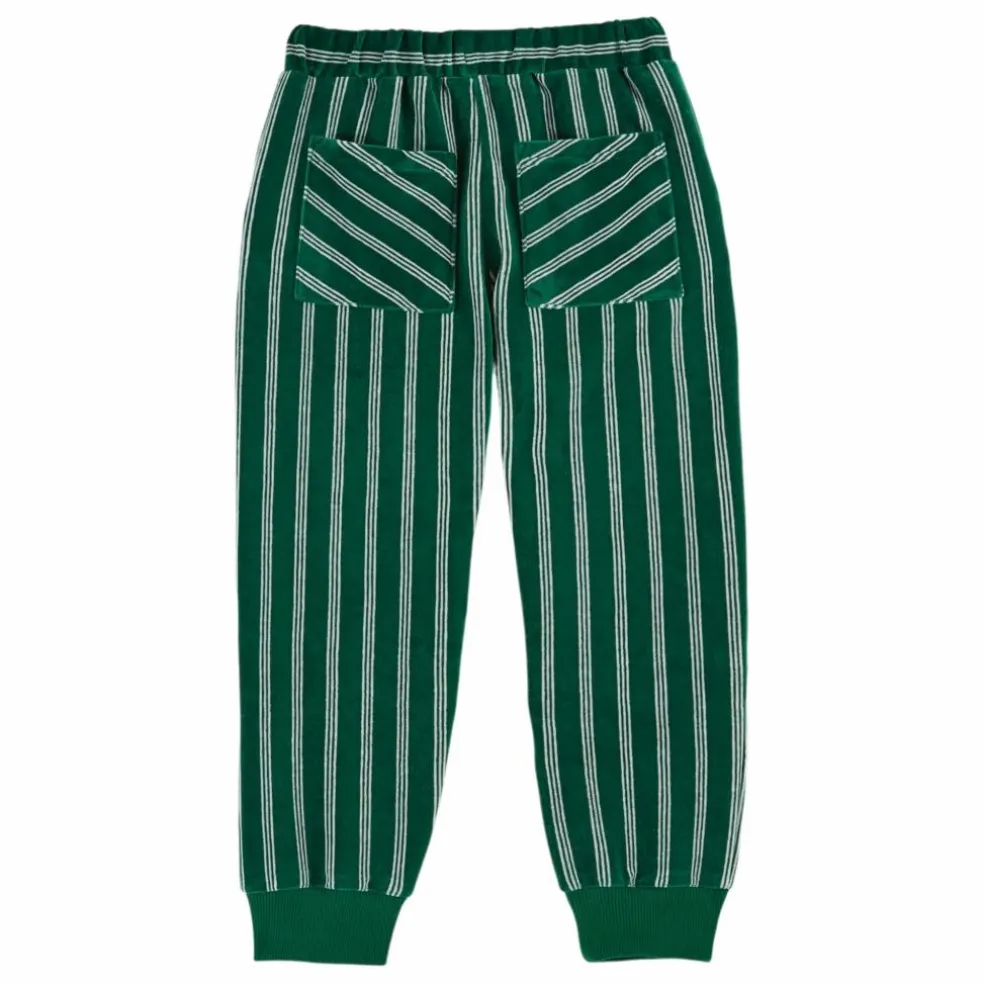 Jogger Rayé Velours | Vert