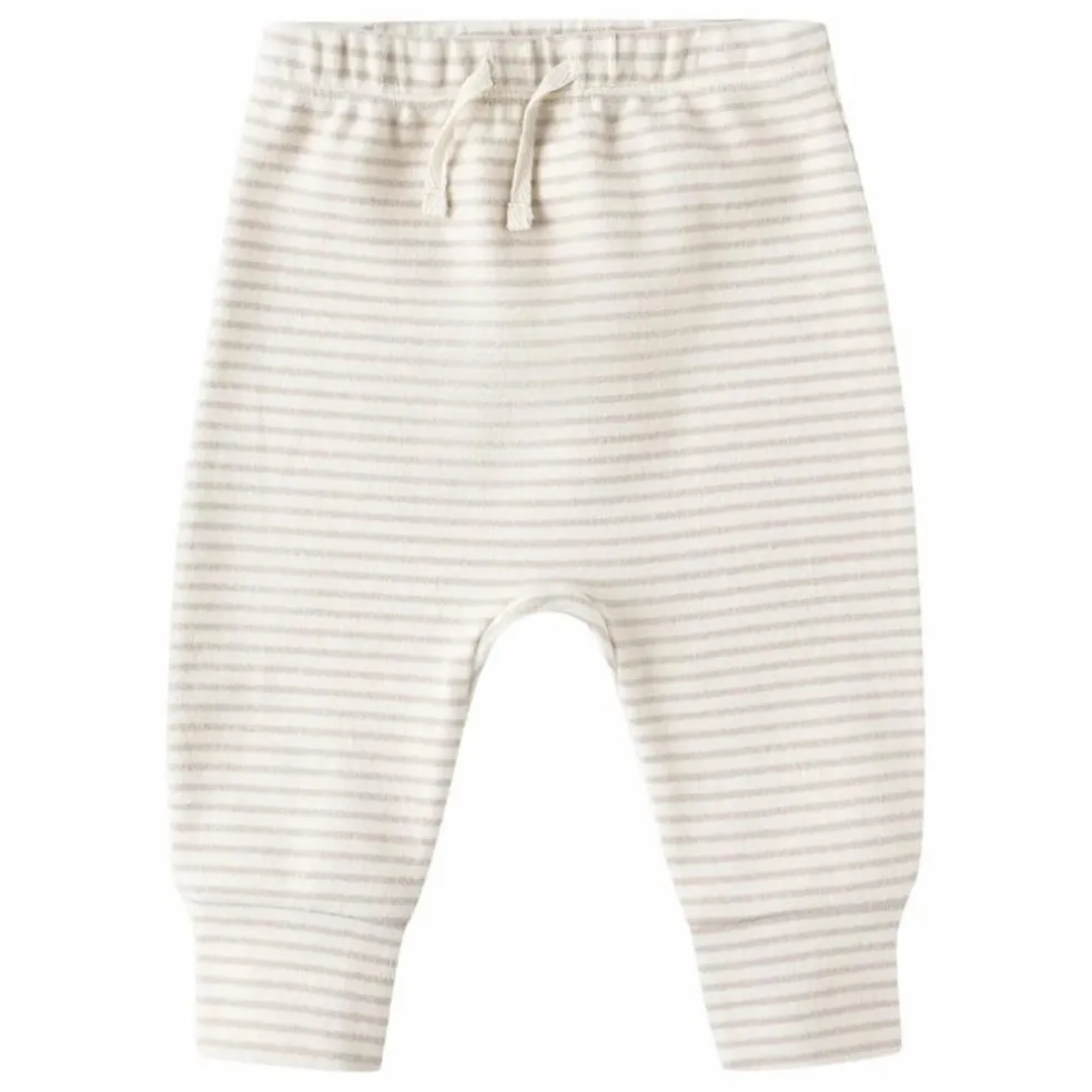Jogger Rayures Maille Bio | Grège