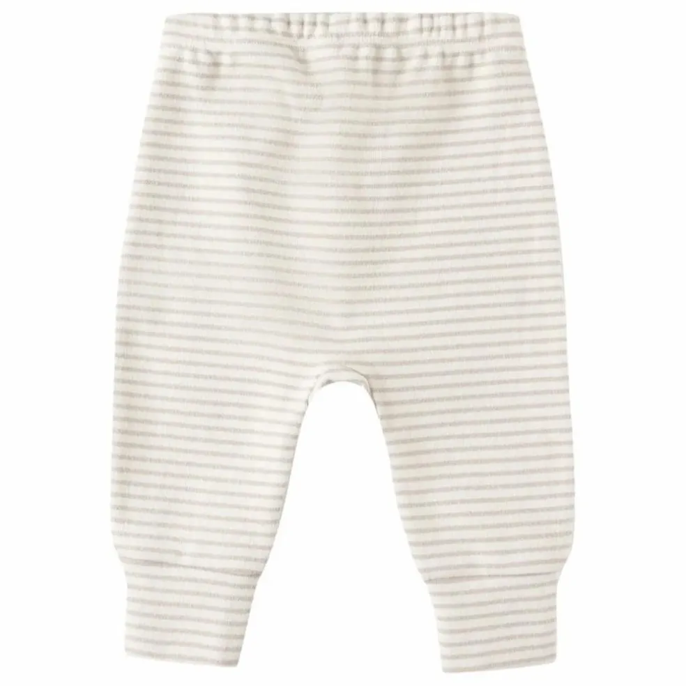 Jogger Rayures Maille Bio | Grège