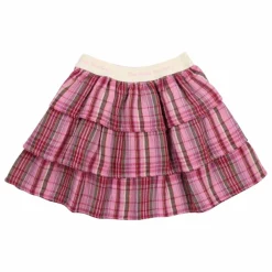 Jupe Adriana Carreaux Double Gaze de Coton | Rose