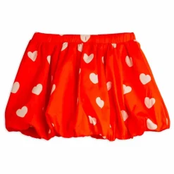 Jupe Ballon Cœurs Coton Bio | Rouge