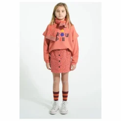 Jupe Boutons Fleurie | Corail