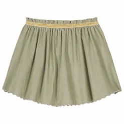 Jupe Cephée Velours Fin | Vert amande