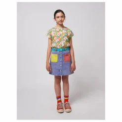 Jupe Colorblock Coton Bio | Bleu