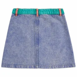 Jupe Colorblock Coton Bio | Bleu