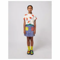 Jupe Colorblock Coton Bio | Bleu
