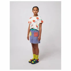 Jupe Colorblock Coton Bio | Bleu