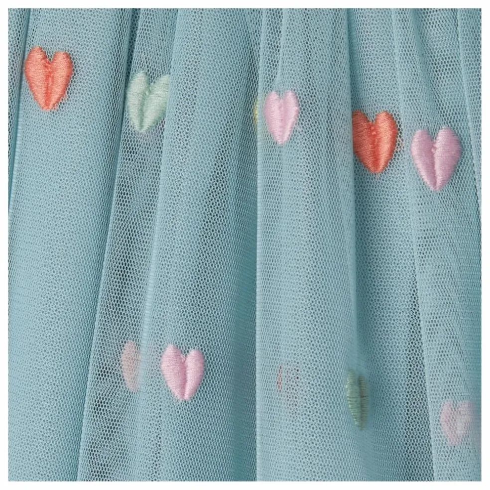 Jupe Cœurs Tulle | Turquoise