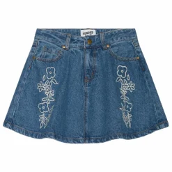 Jupe Denim Brodée Janis | Bleu jean