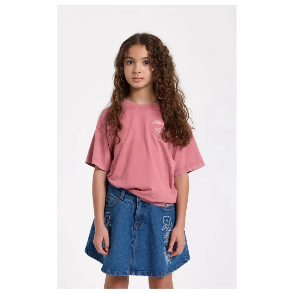 Jupe Denim Brodée Janis | Bleu jean