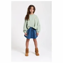 Jupe Denim Brodée Janis | Bleu jean