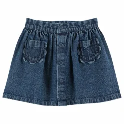Jupe en Jean Poches Fleurs | Bleu