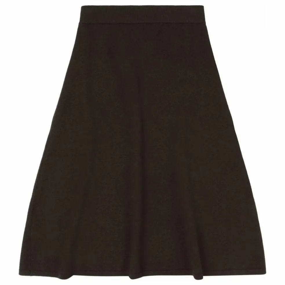 Jupe Feutre Laine Mérinos - Collection Femme | Marron