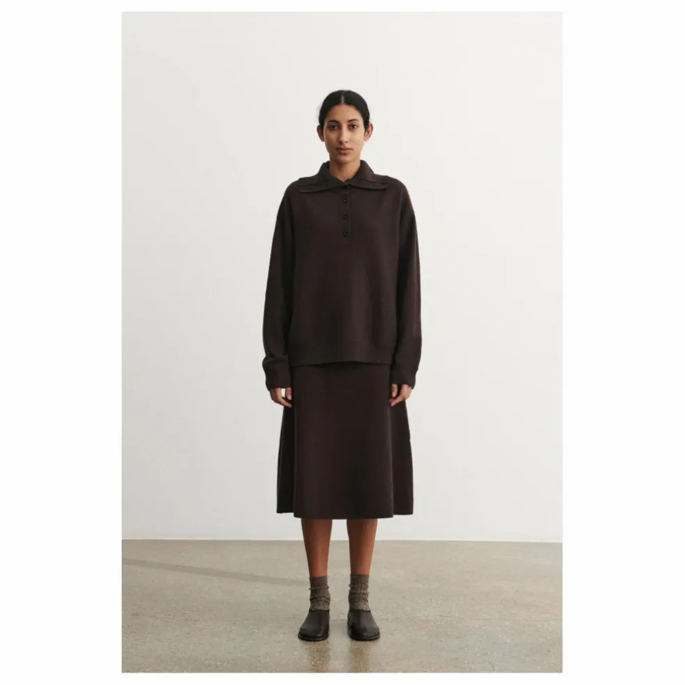 Jupe Feutre Laine Mérinos - Collection Femme | Marron