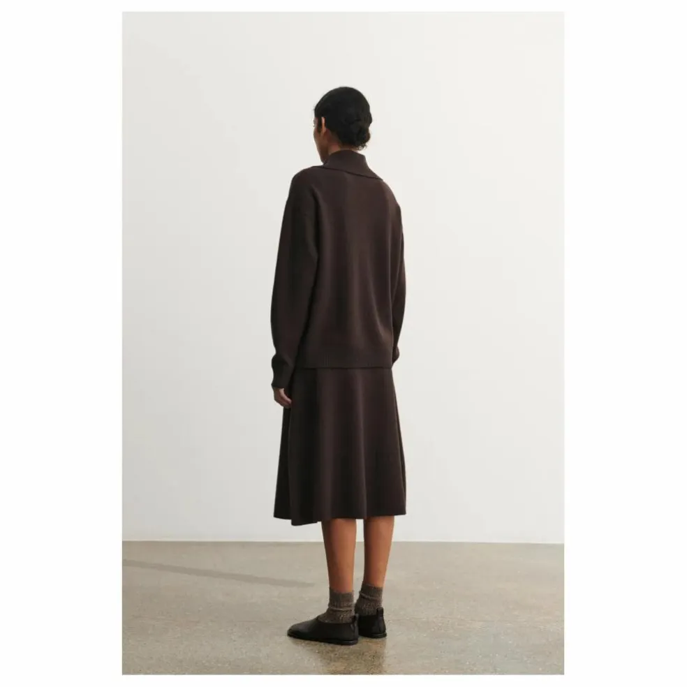 Jupe Feutre Laine Mérinos - Collection Femme | Marron