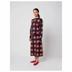Jupe Flower Jacquard Coton Bio - Collection Femme | Bleu marine