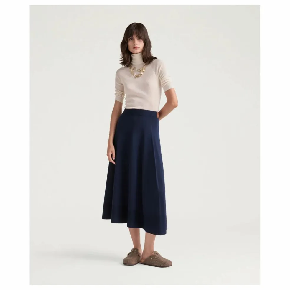 Jupe Isla Laine Mérinos | Bleu nuit