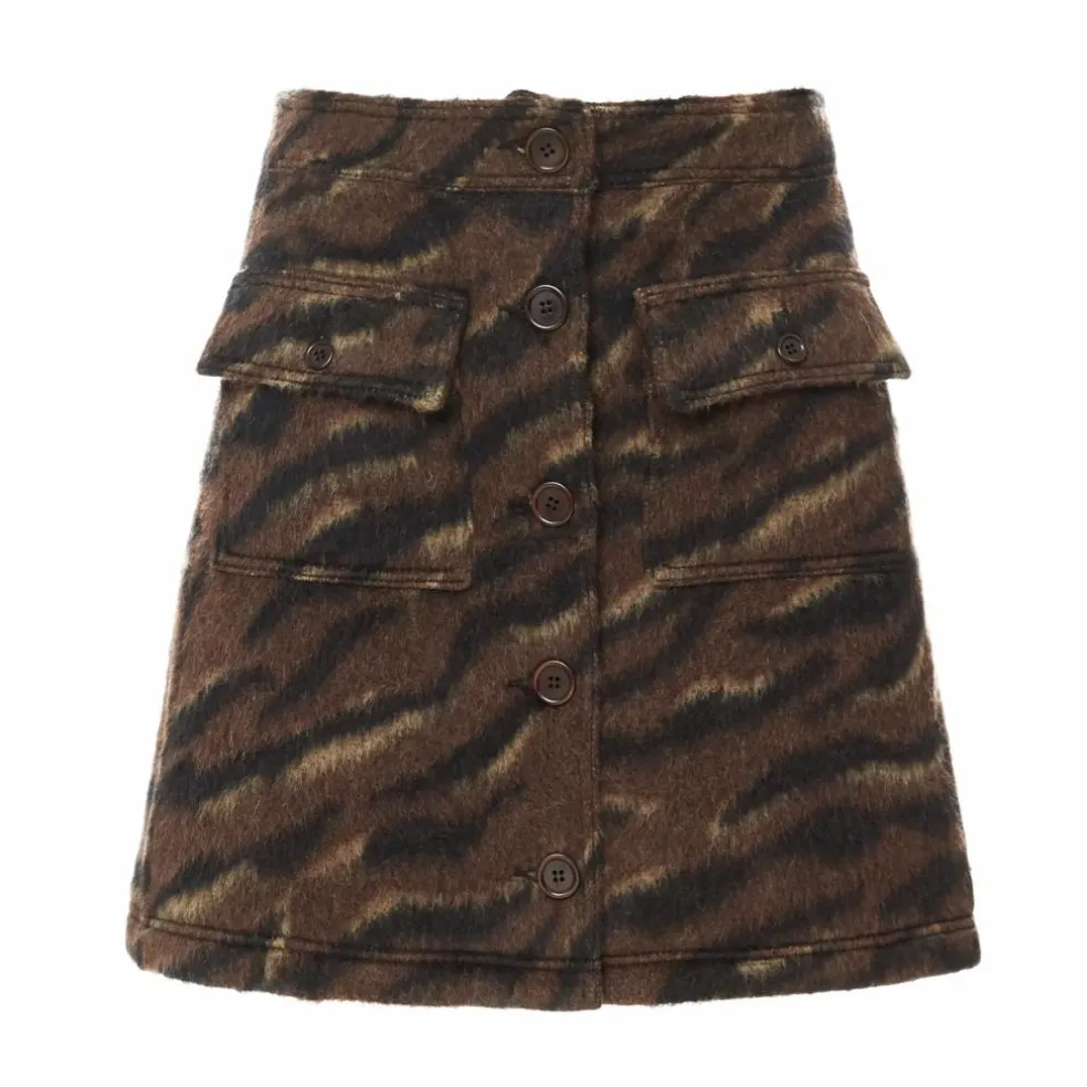 Jupe Jacquard Tigre | Brun