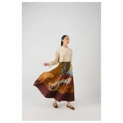 Jupe Lakeside Satin de Coton | Bordeaux