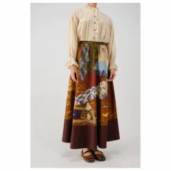 Jupe Lakeside Satin de Coton | Bordeaux