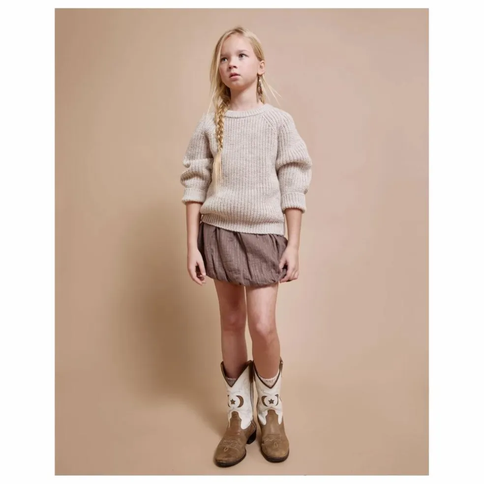Jupe Lurex Gaze de Coton Bio | Taupe