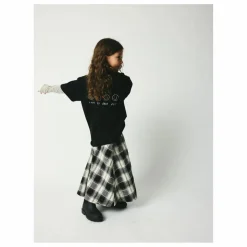 Jupe Mi Longue Gertrud Carreaux Coton Bio | Noir