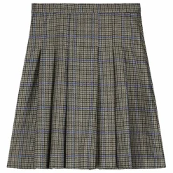 Jupe Midi Carreaux Laine | Gris