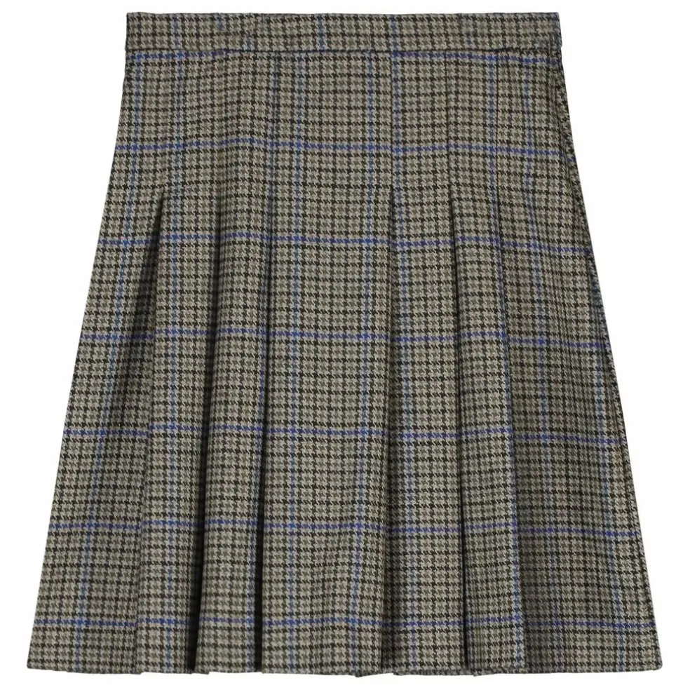 Jupe Midi Carreaux Laine | Gris